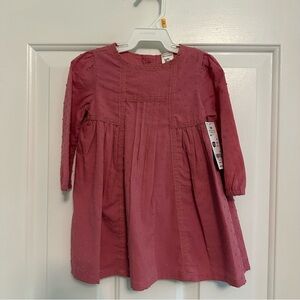 NWT OshKosh B'gosh Pink Embroidered Long Sleeve Baby Dress, Size 12m